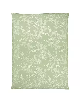 CHRISTIAN FISCHBACHER | Housse de couette en satin LEAVES VERSO 140x200cm Gris | hellgrün